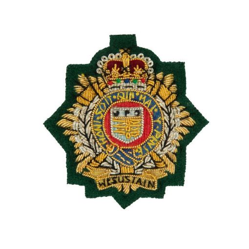 Picture of Beret Badge - RLC - B/W on Green Backing