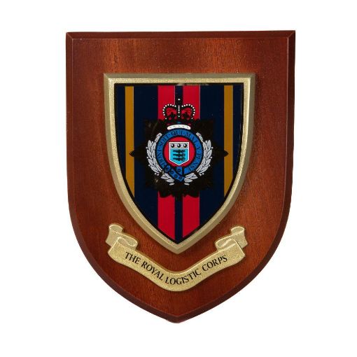 Picture of The Royal Logistic Corps Plaque - Silk Screen Printed - Dark Wood