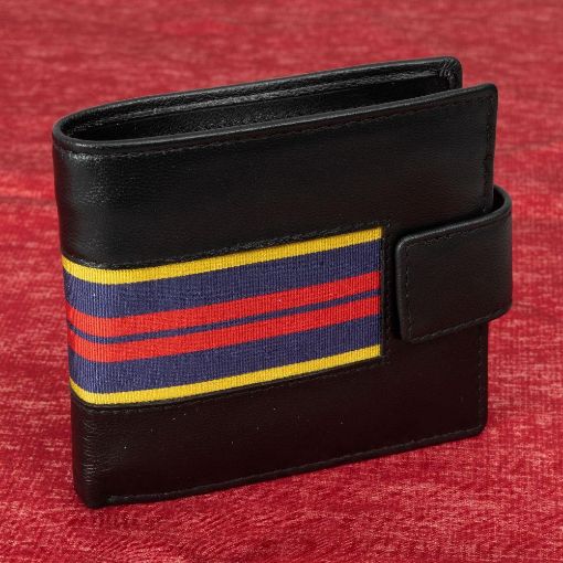 Picture of RLC Black Leather Wallet with Regimental Ribbon - supplied in box