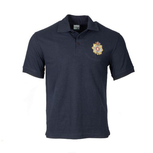 Picture of RLC - Navy Polo Shirt with Embroidered Cap Badge on Left Chest - Small 