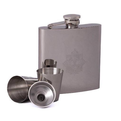 Picture of The Royal Logistic Corps Metal Hip Flask - 6oz with Filler & 2 Cups