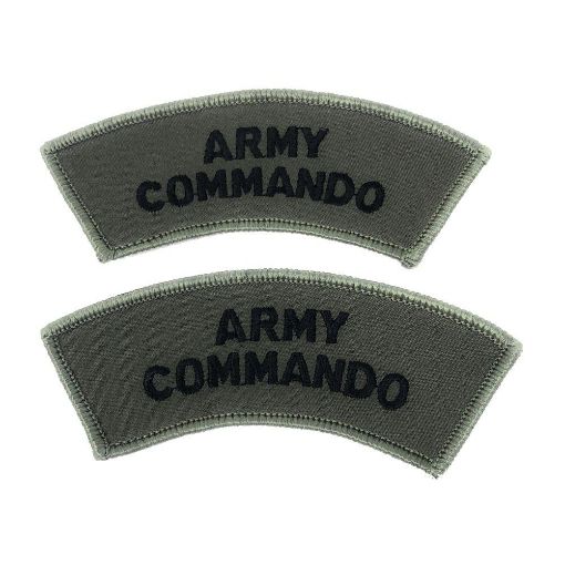 Picture of Army Commando Shoulder Title - Black on Olive    