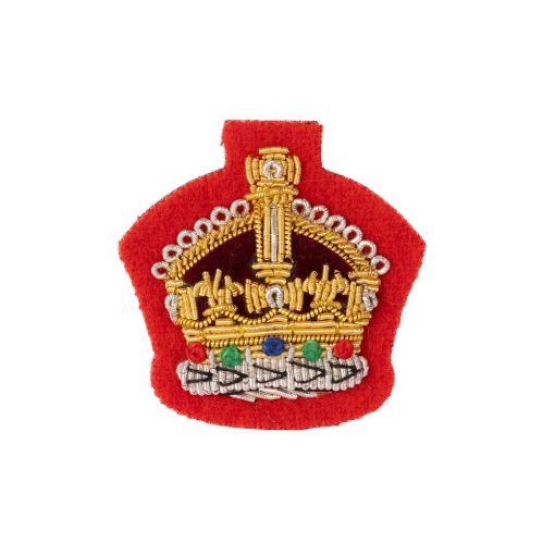 Picture of Mess Dress Crowns - Staff Sergeant - Gold on Scarlet Ground - Tudor Crown