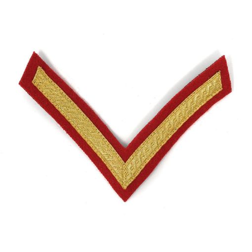 Picture of No 1 Dress Chevron Gold on Scarlet - L/Cpl