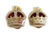 Picture of Metal Crown 5/8" - Gold AAL with Red Felt - Pair - Tudor Crown