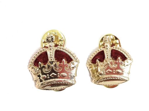Picture of Metal Crown 3/4" - Gold AAL with Red Felt - Pair - Tudor Crown