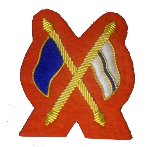 Picture of Mess Dress - Qualification Badge - Signaller (X Flags) - Gold on Scarlet